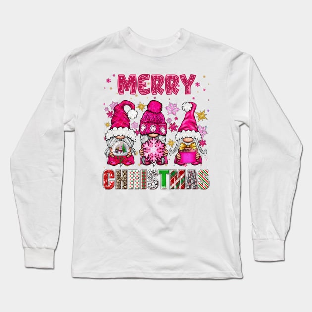 Merry Christmas Gnome Family Funny Xmas Tree Women Men Kids Long Sleeve T-Shirt by JennyArtist